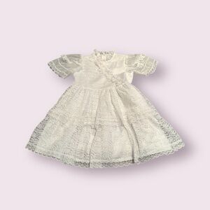 Vintage Merry Girl Party Dress White With Lace And Beads Size 6X